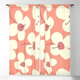 Giant Blooming on Peach Pink Blackout Curtain