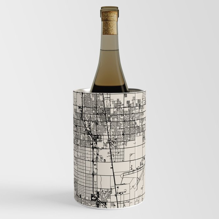 Lancaster USA - Aesthetic City Map - Black and White Wine Chiller