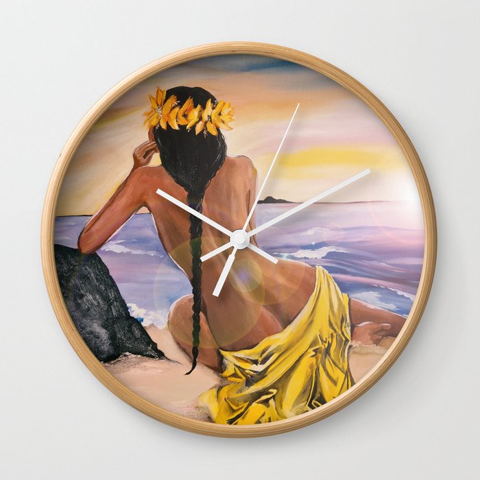 beautiful tropical women Wall Clock