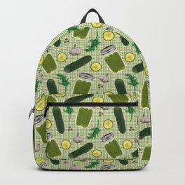 Pickles Backpack | Pickling, Big Dill, Pattern, Pickle Jar, Pickle Lover, Canning, Peppercorn, Green, Kitchen, Graphicdesign 