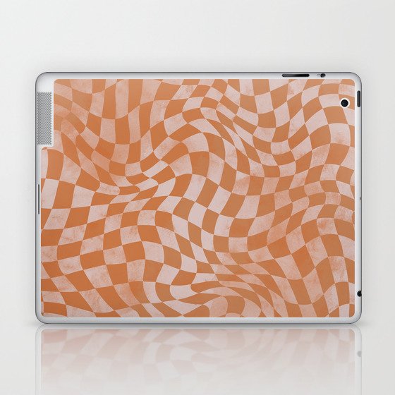 Orange grunge warp checked Laptop & iPad Skin