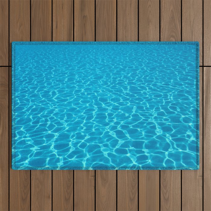 Swimming pool water sun reflection. Ripple Water. Outdoor Rug