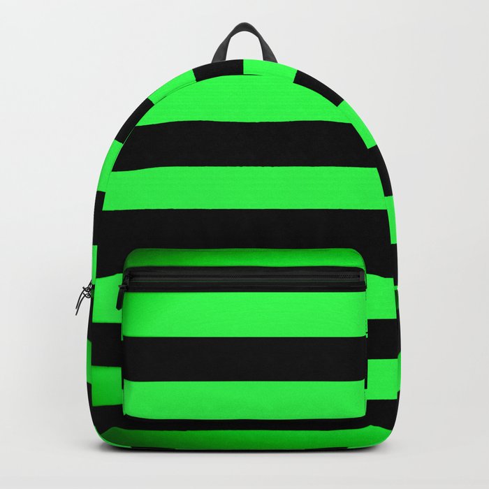 Stripes Green & Black Backpack