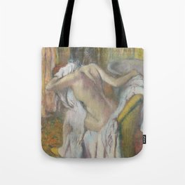 After the Bath, Woman drying herself Tote Bag