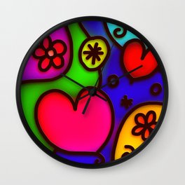 Colorful Modern Love 2 Wall Clock