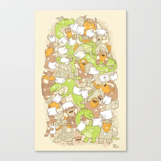 Vikings vs Dragons Canvas Print