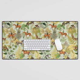 HORSE RIDING IN THE FOREST Desk Mat