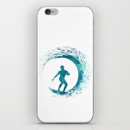 Surfer on the wave iPhone Skin