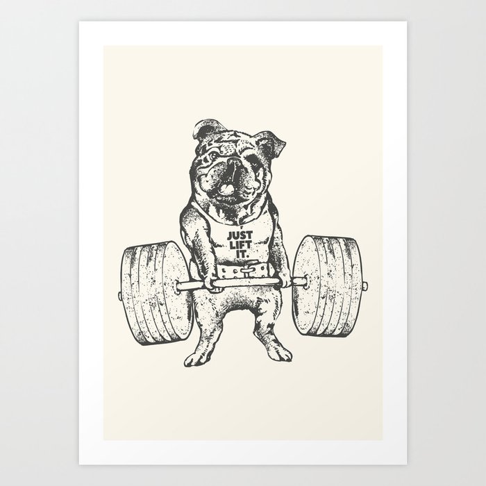 English Bulldog Lift Art Print