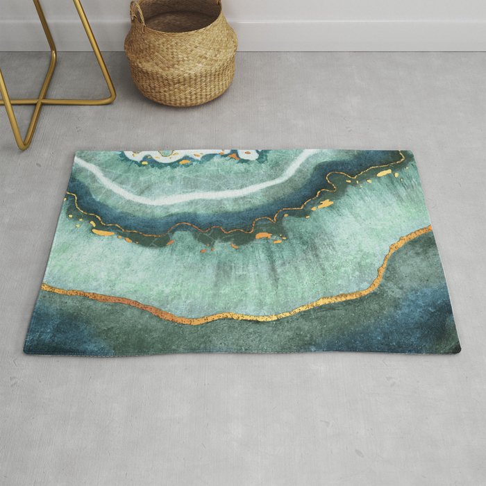 Gold Turquoise Agate Rug