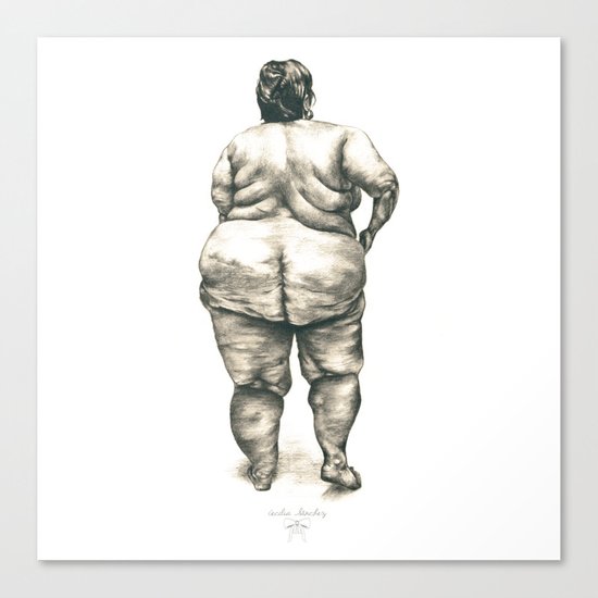 mujer en la ducha Canvas Print