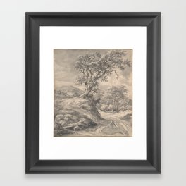 Dune Landscape with Oak Tree Framed Art Print