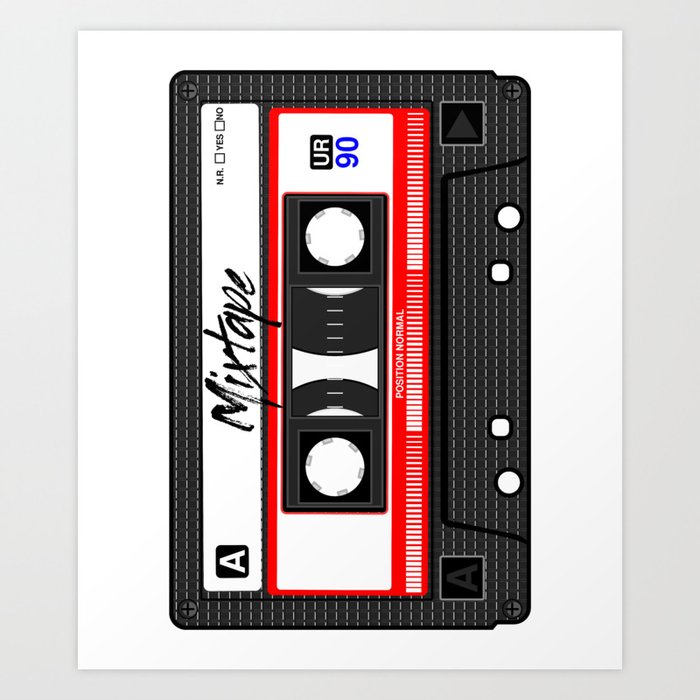 Cassette Tape Music Mix Audio 90s Party 80s Outfit Cassette Art Print