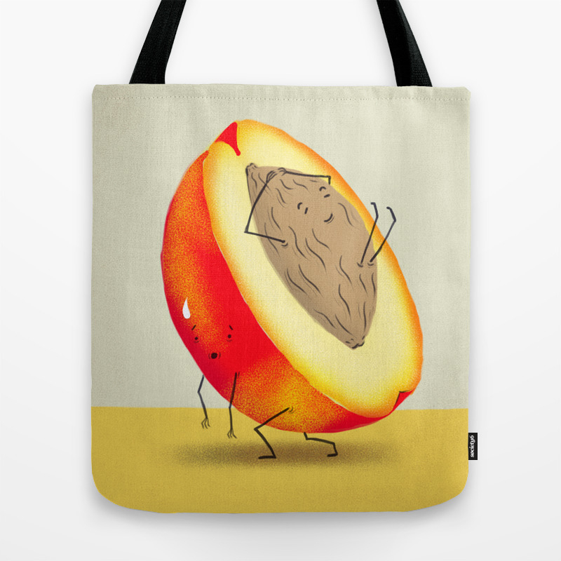 Lazy Peach Pit Tote Bag By Barryyoung Society6 Lazy Peach Pit Tote Bag By Barryyoung Society6