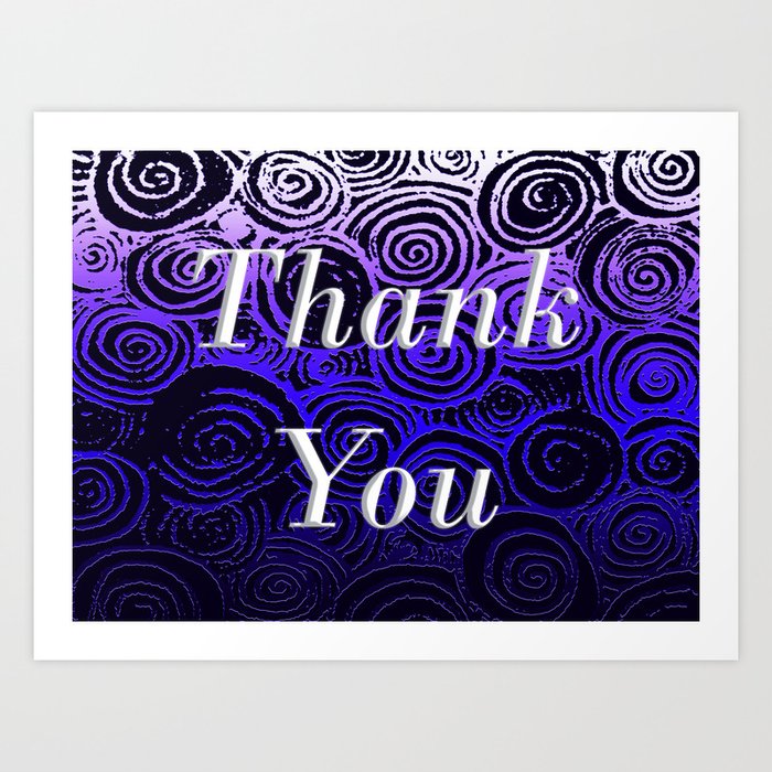 Thank You Swirls Art Print