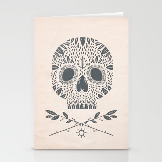 LEAF SKULL Stationery Cards