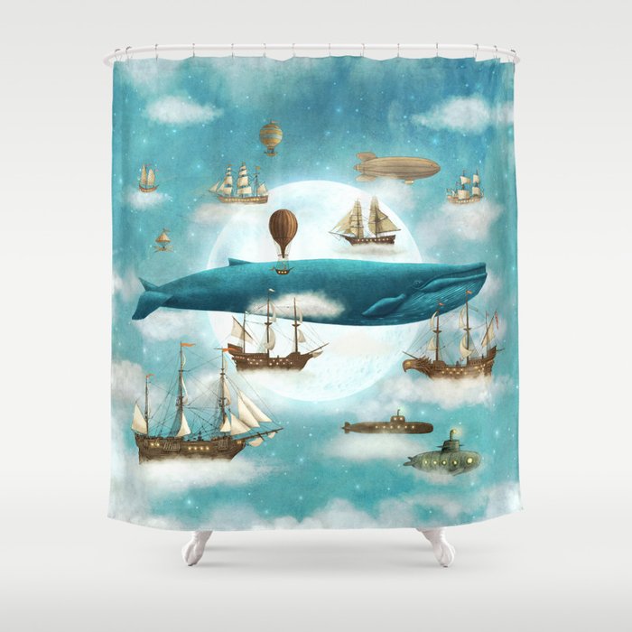 Ocean Meets Sky Revised Shower Curtain By Igo2cairo