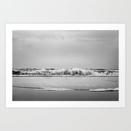 Waves at the beach - Black and white Landscape Photography - Framed Art Print Art Print