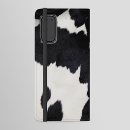 Black and white spotty cow faux fur Android Wallet Case