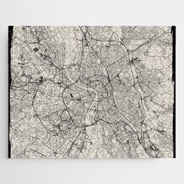 Toulouse, France - Artistic Map - Black and White Jigsaw Puzzle