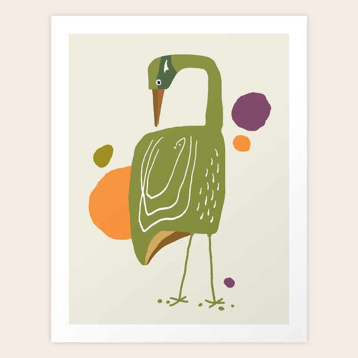 Quirky Brolga Art Print by theprintedsparrow Society6