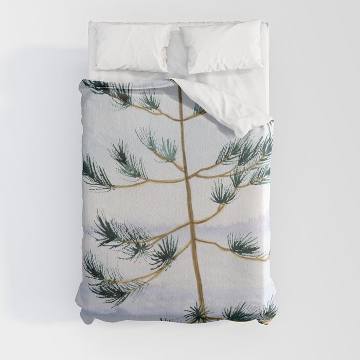 Lone White Pine Tree Duvet Cover