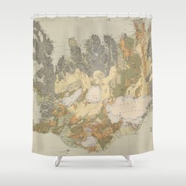 Vintage Geological Map of Iceland (1901) Shower Curtain