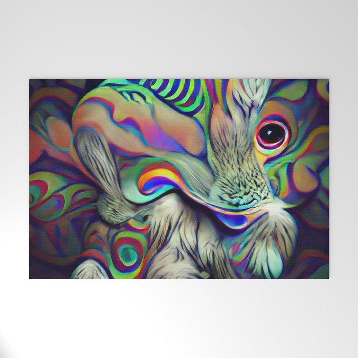 Chasing Rabbits Psychedelic Welcome Mat