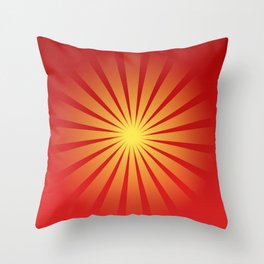 Sunburst on Red Throw Pillow