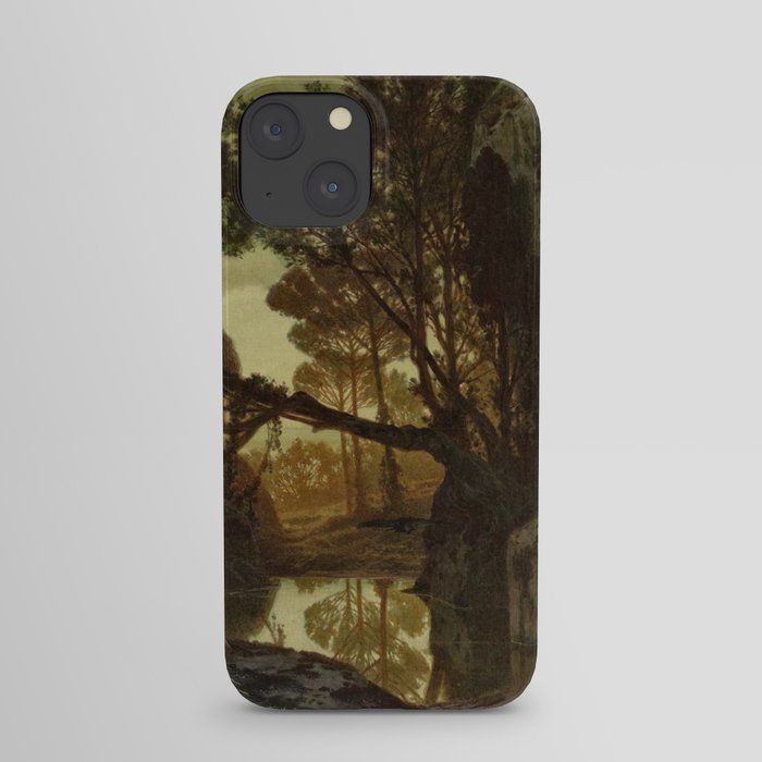 Rocky scene with trees vintage iPhone Case
