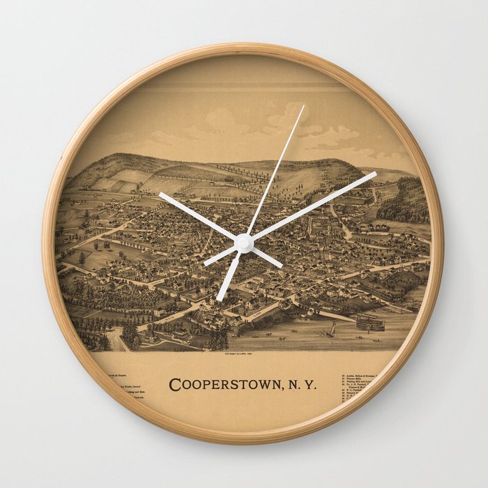 Cooperstown New York 1890 Wall Clock