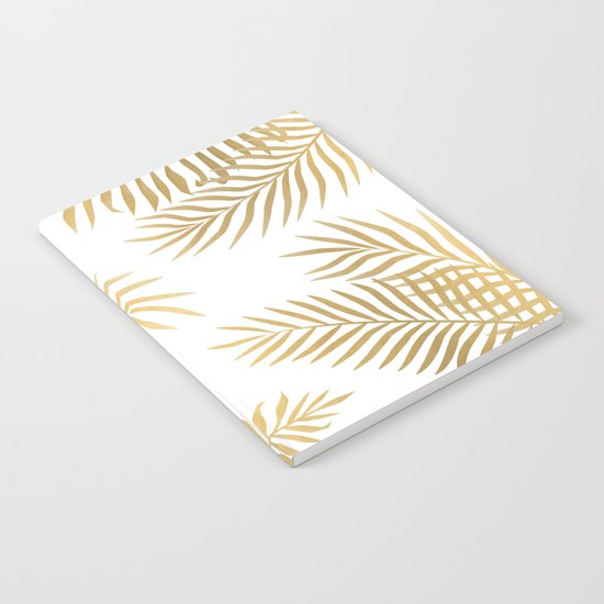 Gold palm leaves Notebook