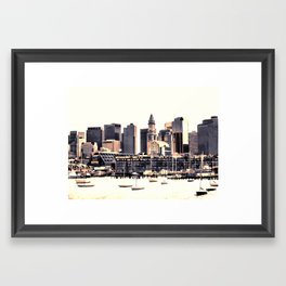 Skyline of Boston Framed Art Print | Massachusetts, City, Building, Painting, Skyline, Cruise, Customhouse, Block, Capital, Architecture 