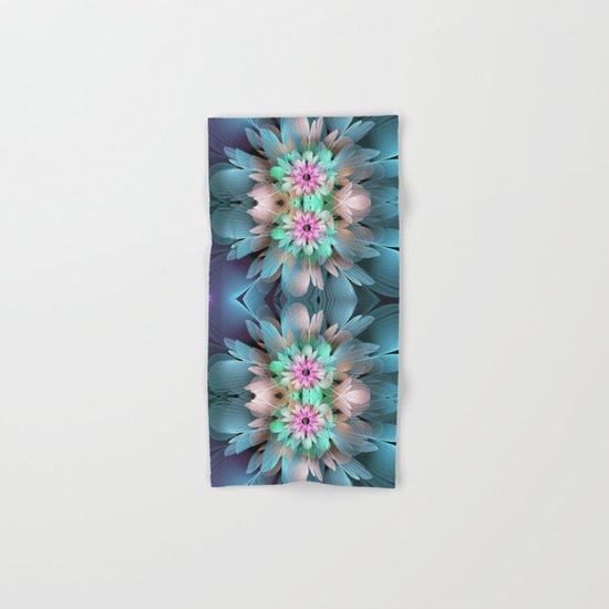 Soft coloured Twin Flowers Hand & Bath Towel