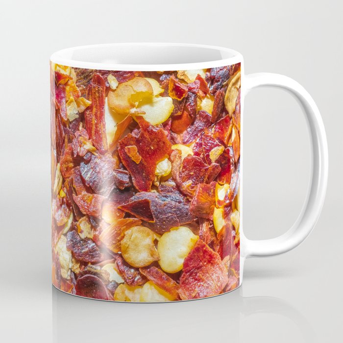 Red Hot Pepper Chili Flakes, Spicy Food Photograph Pattern Coffee Mug