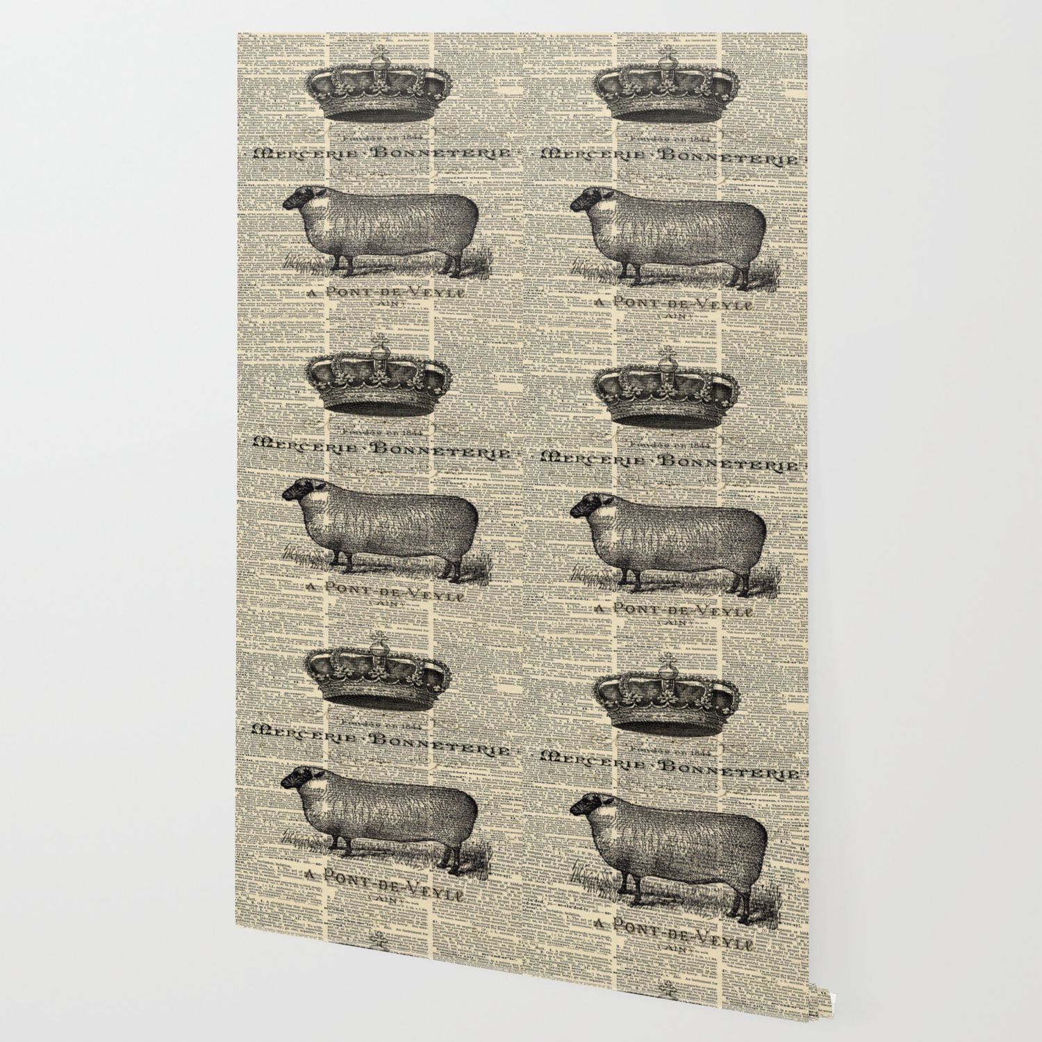 French Dictionary Print Jubilee Crown Western Country Farm Animal