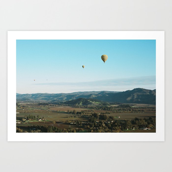 napa valley sunrise by hot air balloon Art Print