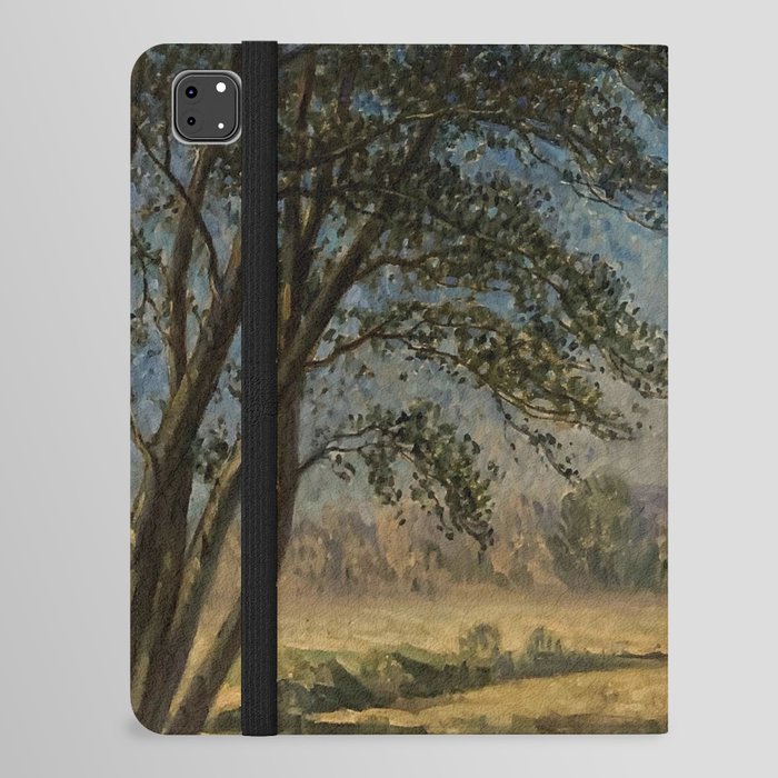 Synphonie blue; Symphony blue forest impressionism nature landscape painting by Edouard Chappel  iPad Folio Case