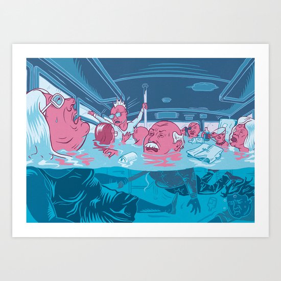 water in the bus Art Print