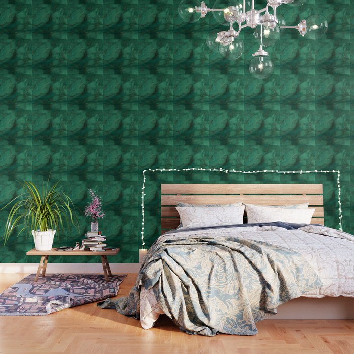 Hunter Green Marble Wallpaper By Thequarry Society6