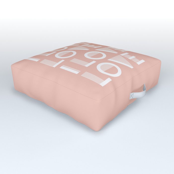 I Love Love - Jazz Age Pink pastel color modern abstract illustration  Outdoor Floor Cushion