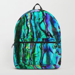 Glowing Aqua Abalone Shell Mother of Pearl Backpack