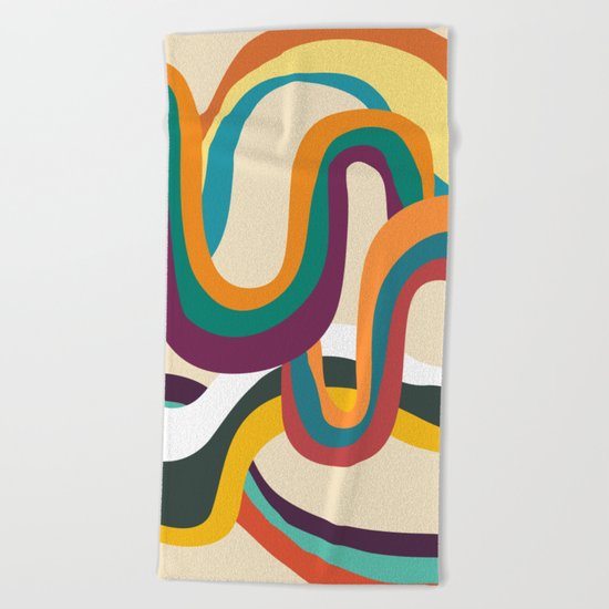 Groovy rainbow of doom Beach Towel