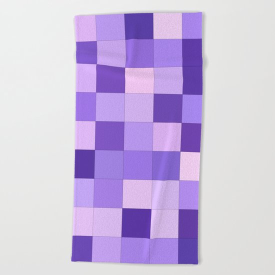 Pastel purple squares Beach Towel