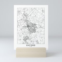 Oxford White Map Mini Art Print