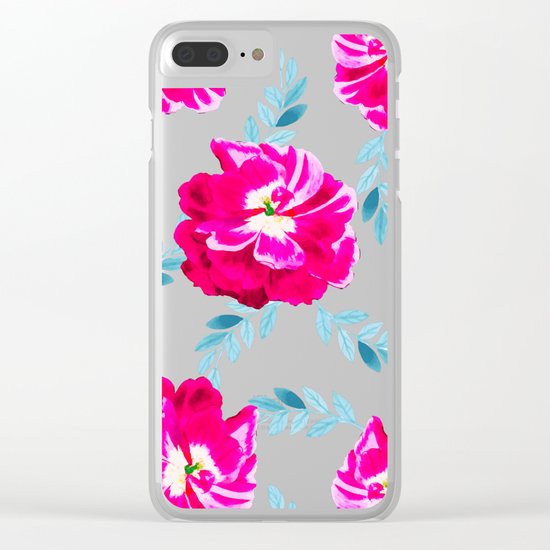 Fluorescent Florals #society6 #decor #buyart Clear iPhone Case