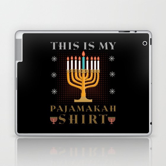 This My Pajamakah Menorah Ugly X-Mas 2021 Hanukkah Laptop & iPad Skin