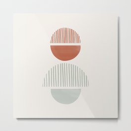 Striped Balance NO.2 | Sage Green & Terra Metal Print | Zen, Mindfull, Style, Art, Digital, Midcentury, Sage, Yoga, Modern, Nursery 