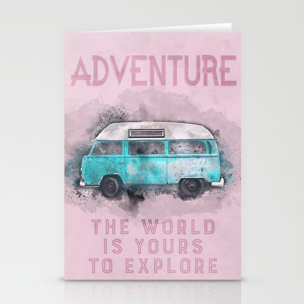 Camper Van Adventure Explore The World Stationery Cards