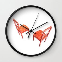 Red Chairs Wall Clock